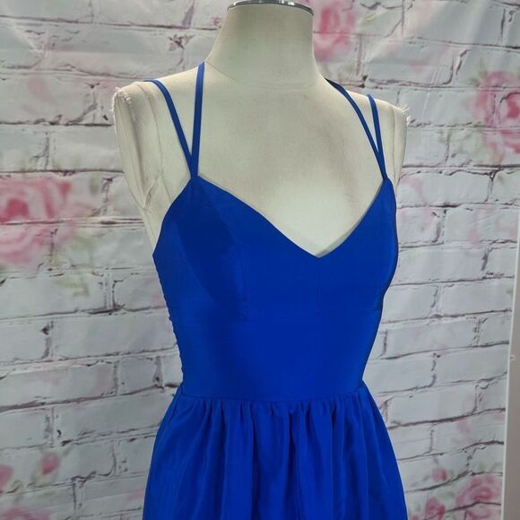 Amanda Uprichard Women's Smocked Side Double Strap Mini Sundress Blue Size PS - Picture 5 of 13